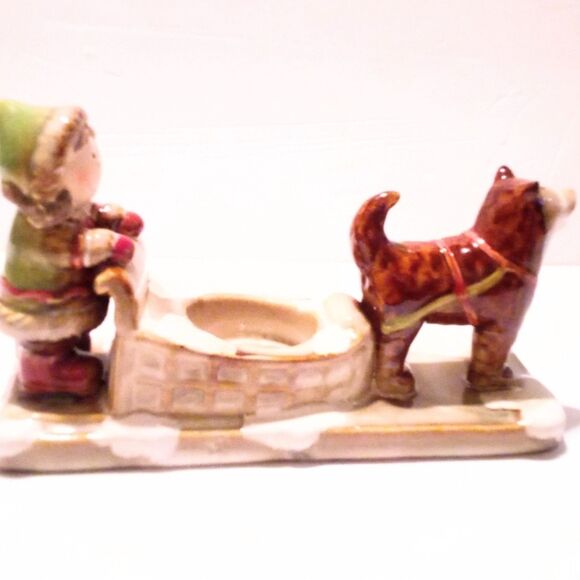 Yankee Candle Girl With Dogsled Tea Light Candle Holder - Picture 2 of 8